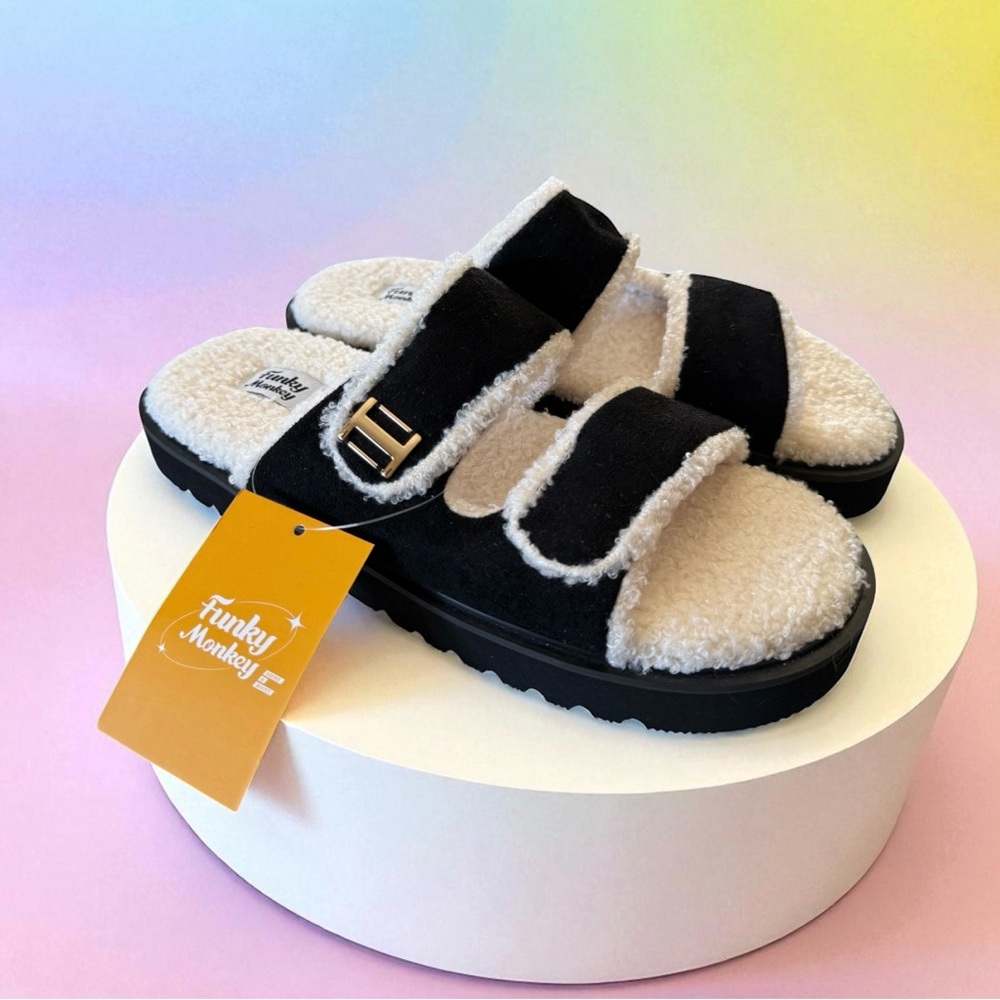 Funky Monkey Black and White Sandals